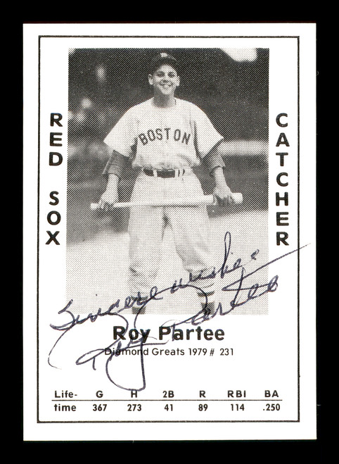 Roy Partee Autographed 1979 Diamond Greats Card #231 Boston Red Sox "Best Wishes" SKU #171894