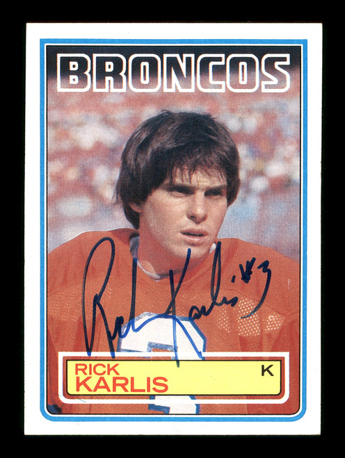 Rich Karlis Autographed 1983 Topps Rookie Card #264 Denver Broncos SKU #176058