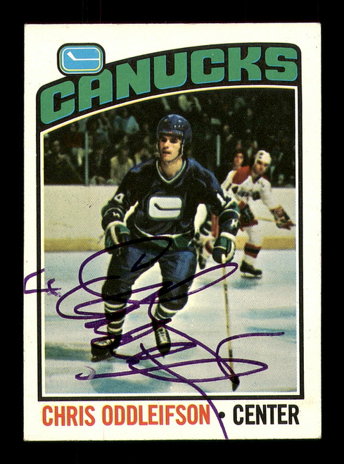 Chris Oddleifson Autographed 1976-77 Topps Card #112 Vancouver Canucks SKU #183137