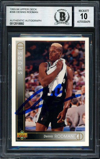 Dennis Rodman Autographed 1993-94 Upper Deck Card #396 San Antonio