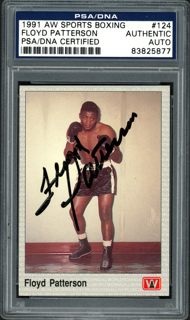 Floyd Patterson Autographed 1991 AW Sports Boxing Card Card #124 PSA/DNA Stock #192601