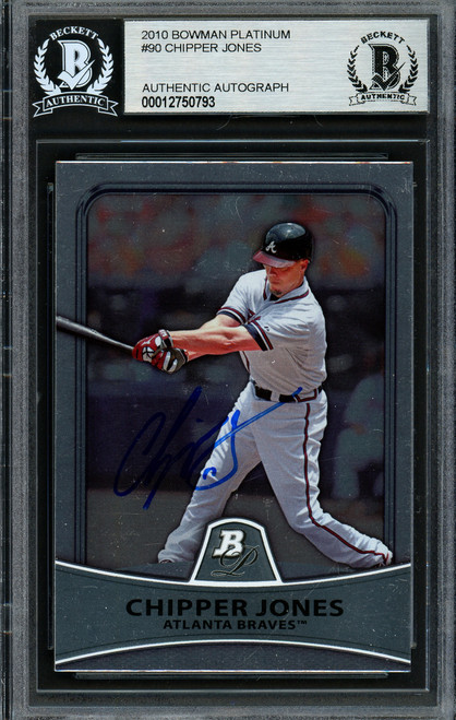 Chipper Jones Autographed 2010 Bowman Platinum Card #90 Atlanta Braves Beckett BAS #12750793