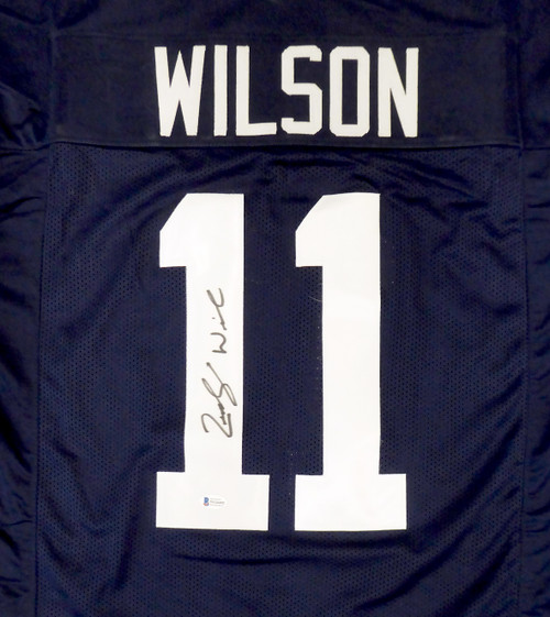 BYU Cougars Zach Wilson Autographed Blue Jersey Beckett BAS Stock #195159