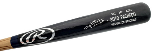 Juan Soto Autographed Black Rawlings Game Model Bat New York Yankees Signed In Silver Beckett BAS QR Stock #196957