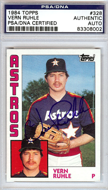 Vern Ruhle Autographed 1984 Topps Card #328 Houston Astros PSA/DNA #83308002