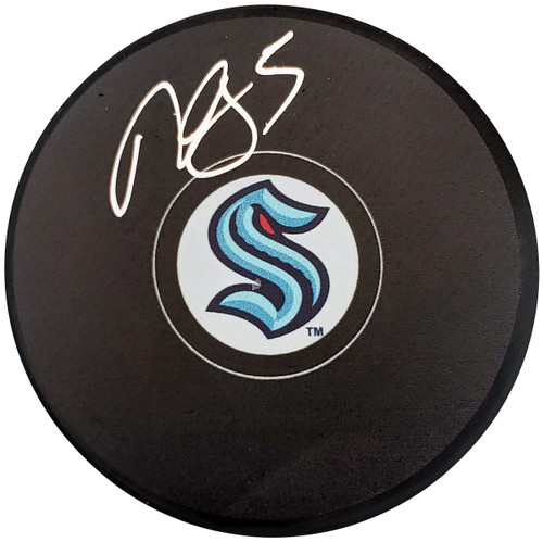 SALE!! Mark Giordano Autographed Official Seattle Kraken Logo Hockey Puck Fanatics Holo Stock #200871