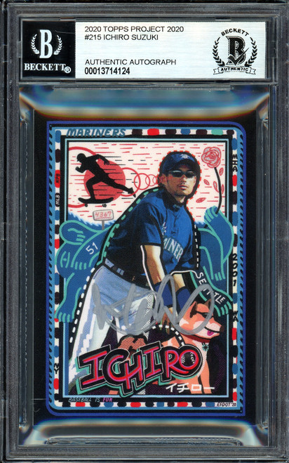 Ichiro Suzuki Autographed Topps Project 2020 Efdot Card #215 Seattle Mariners Silver #/10 Beckett BAS Stock #201124