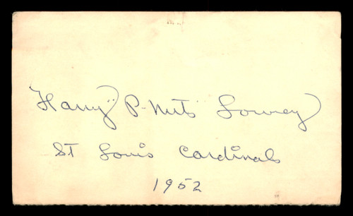 Harry "P-Nuts" Lowrey Autographed 3.25x5.5 Government Postcard St. Louis Cardinals "1952" SKU #201450