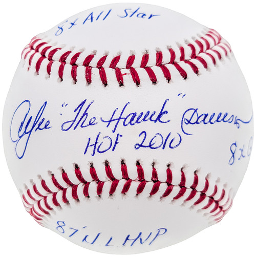 Andre Dawson Autographed Official MLB Baseball Montreal Expos Statball With 6 Stats Beckett BAS QR Stock #202048