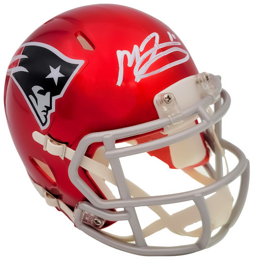 Mac Jones Autographed New England Patriots Flash Red Speed Mini Helmet Beckett BAS QR Stock #202970