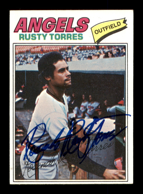 Rusty Torres Autographed 1977 Topps Card #224 California Angels SKU #205092