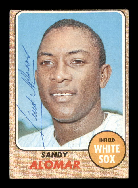 Sandy Alomar Autographed 1968 Topps Card #541 Chicago White Sox SKU #204126