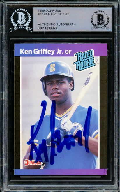 Ken Griffey Jr. Autographed 1989 Donruss Rookie Card #33 Seattle Mariners Vintage Signature Beckett BAS #14230963