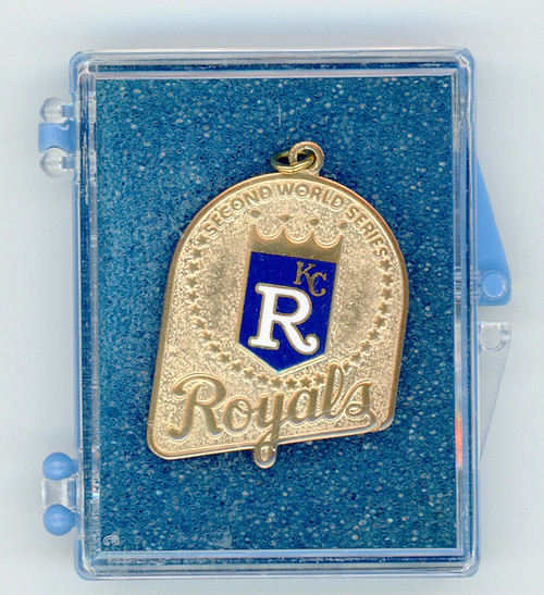 1985 Kansas City Royals Balfour World Series Press Pin Charm New in Box Stock #207869