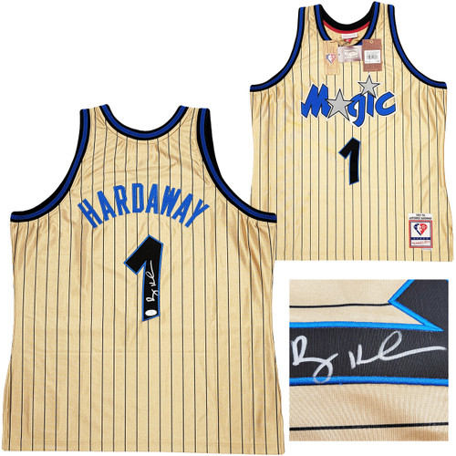 Orlando Magic Anfernee Penny Hardaway Autographed Gold Authentic Mitchell & Ness 1993-94 75th Anniversary Hardwood Classic Swingman Jersey Size XL PSA/DNA Stock #208250