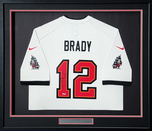 Tampa Bay Buccaneers Tom Brady Autographed Framed White Nike Jersey Fanatics Holo #B063625