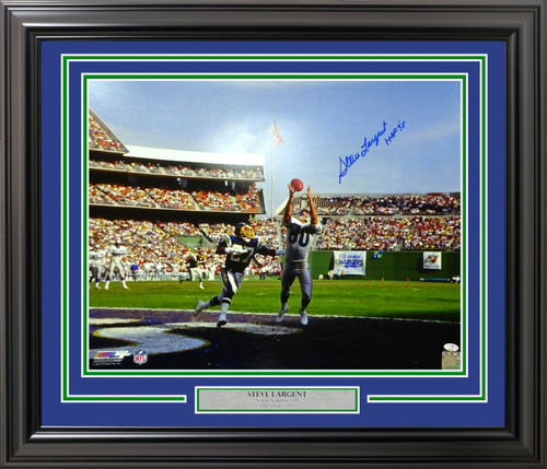 Steve Largent Autographed Framed 16x20 Photo Seattle Seahawks "HOF 95" MCS Holo Stock #209374