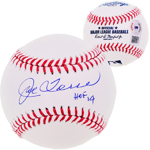 Joe Torre Autographed Official MLB Baseball New York Yankees "HOF 14" Beckett BAS Witness Stock #210822