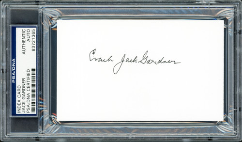 Jack Gardner Autographed 3x5 Index Card Kansas State University Coach PSA/DNA Stock #211332