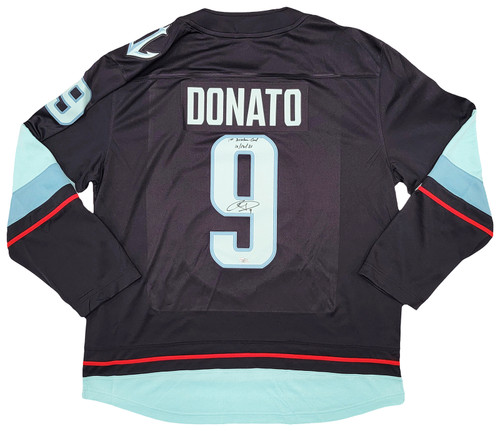 Seattle Kraken Ryan Donato Autographed Blue Fanatics Jersey Size XL "1st Kraken Goal" Fanatics Holo Stock #211730