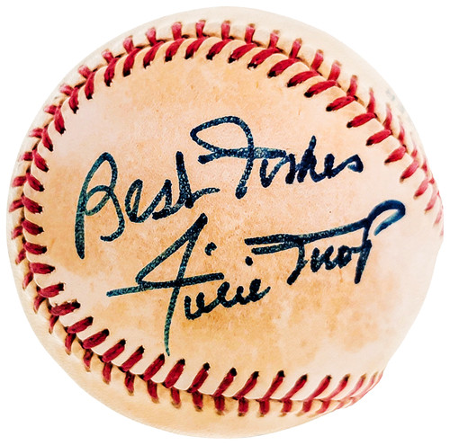 Willie Mays Autographed Official Feeney NL Baseball San Francisco Giants "Best Wishes" Vintage Signature JSA #XX60904