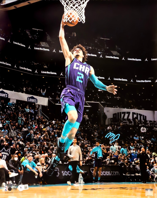 LaMelo Ball Autographed 16x20 Photo Charlotte Hornets Beckett BAS Stock #212975