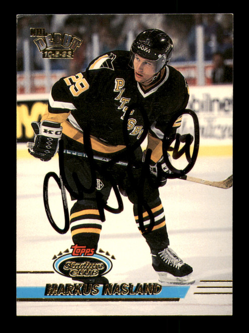 Markus Naslund Autographed 1993-94 Stadium Club Rookie Card #393 Pittsburgh Penguins SKU #213512