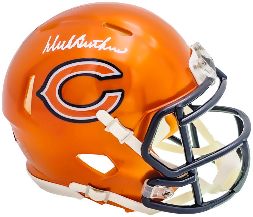 Dick Butkus Autographed Chicago Bears Flash Orange Speed Mini Helmet Beckett BAS Witness Stock #214945