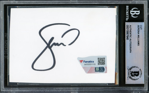 Serena Williams Autographed 2.5x3.5 Cut Signature Black Beckett BAS #15867648