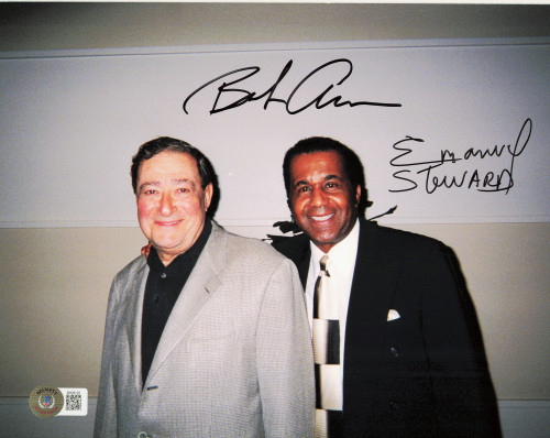 Emanuel Steward & Bob Arum Autographed 8x10 Photo Beckett BAS QR #BH29122