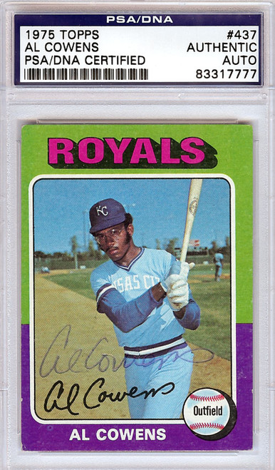 Al Cowens Autographed 1975 Topps Rookie Card #437 Kansas City Royals PSA/DNA #83317777