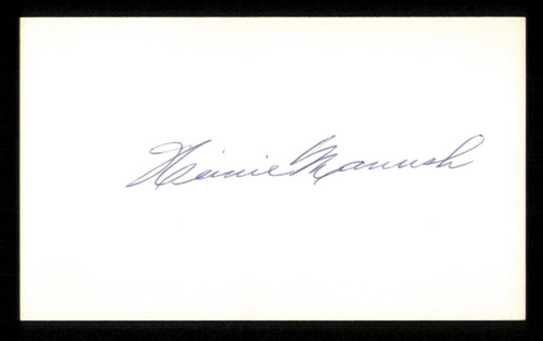 Heinie Manush Autographed 3x5 Index Card Washington Senators SKU #222504