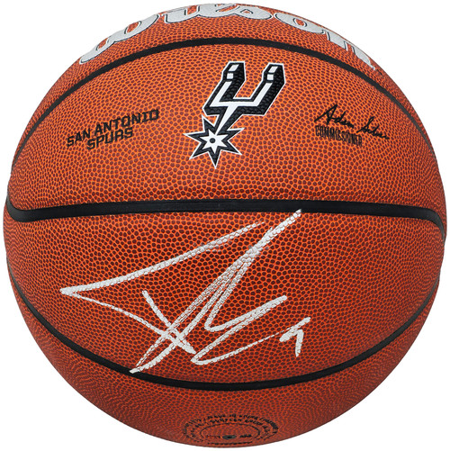 Tony Parker Autographed Authentic Leather San Antonio Spurs Logo Basketball San Antonio Spurs Beckett BAS Witness Stock #222837