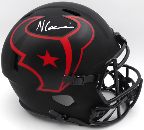 Nico Collins Autographed Eclipse Black Full Size Replica Helmet Houston Texans Beckett (Scratches) BAS QR #1W433072