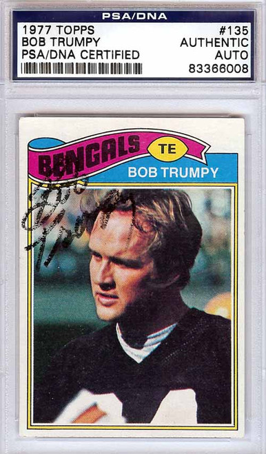 Bob Trumpy Autographed 1977 Topps Card #135 Cincinnati Bengals PSA/DNA #83366008