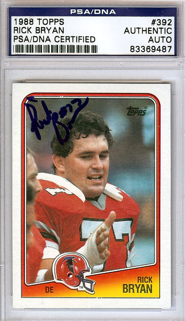 Rick Bryan Autographed 1988 Topps Card #392 Atlanta Falcons PSA/DNA #83369487