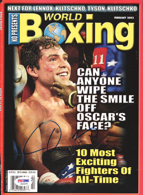 Oscar De La Hoya Autographed Boxing World Magazine Cover PSA/DNA #S42240