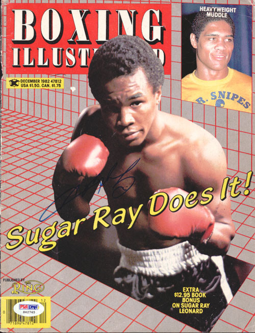 Sugar Ray Leonard Autographed Boxing Illustrated Magazine Cover PSA/DNA #S42745