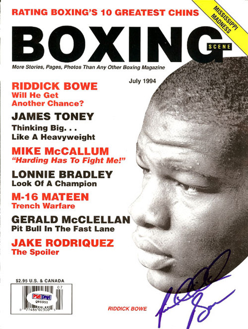 Riddick Bowe Autographed Boxing Scene Magazine Cover PSA/DNA #Q95951