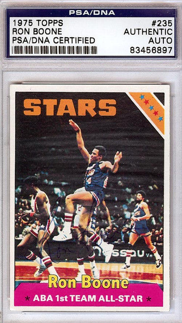 Ron Boone Autographed 1975 Topps Card #235 Utah Stars PSA/DNA #83456897
