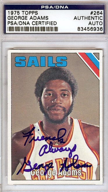 George Adams Autographed 1975 Topps Card #264 San Diego Sails PSA/DNA #83456936