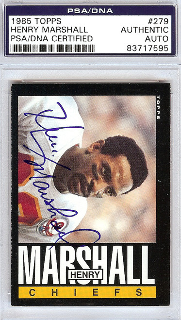 Henry Marshall Autographed 1985 Topps Card #279 Kansas City Chiefs PSA/DNA #83717595