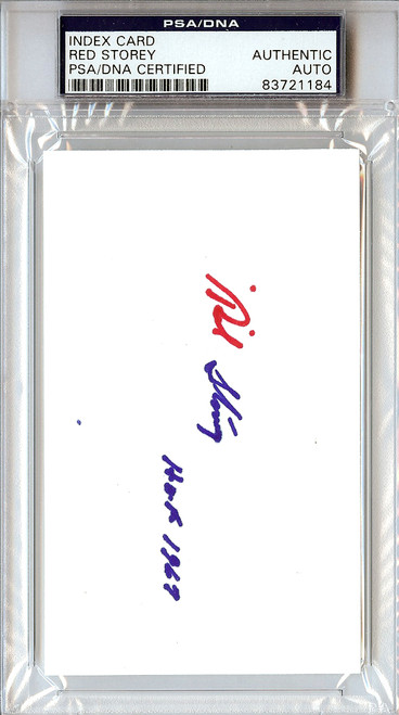 Red Storey Autographed 3x5 Index Card Referee "HOF 1967" PSA/DNA #83721184