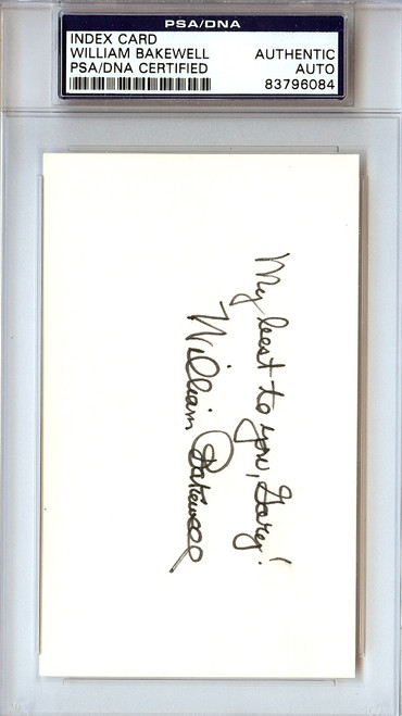 William Bakewell Autographed 3x5 Index Card Actor "To Gary" PSA/DNA #83796084