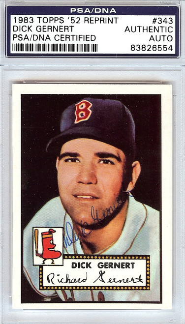 Dick Gernert Autographed 1952 Topps Reprint Card #343 Boston Red Sox PSA/DNA #83826554