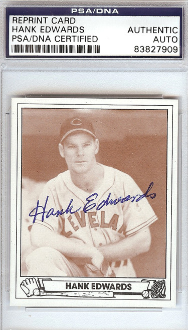 Hank Edwards Autographed 1943 Play Ball Reprint Card #7 Cleveland Indians PSA/DNA #83827909