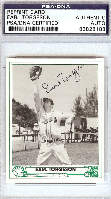 Earl Torgeson Autographed 1947 Play Ball Reprint Card #32 Boston Braves PSA/DNA #83828188