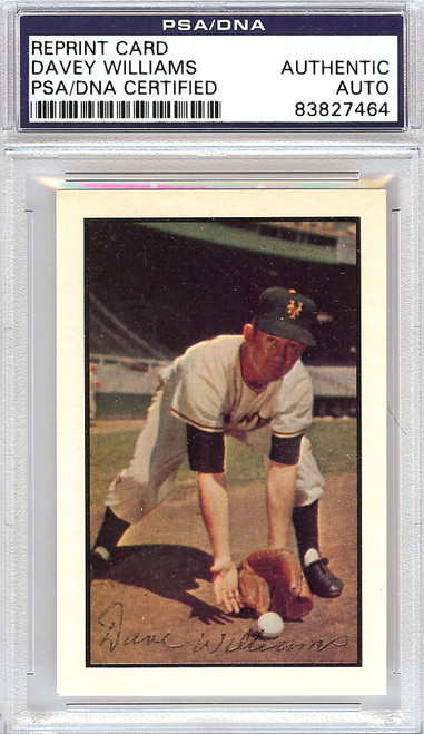 Davey Williams Autographed 1953 Bowman Reprint Card #1 New York Giants PSA/DNA #83827464