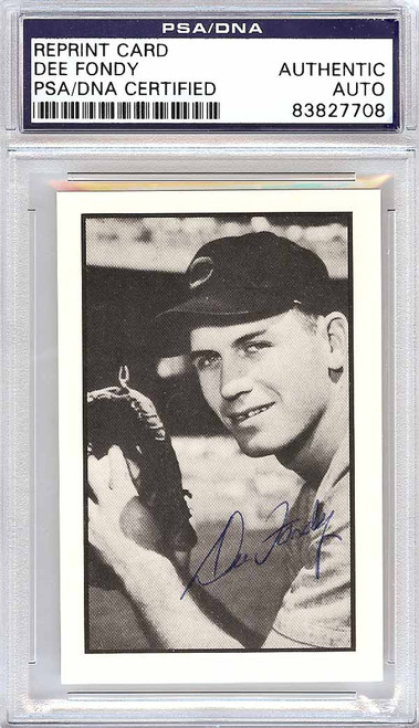 Dee Fondy Autographed 1953 Bowman Reprint Card #5 Chicago Cubs PSA/DNA #83827708