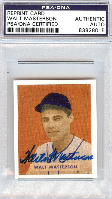 Walt Masterson Autographed 1949 Bowman Reprint Card #157 Washington Senators PSA/DNA #83828015